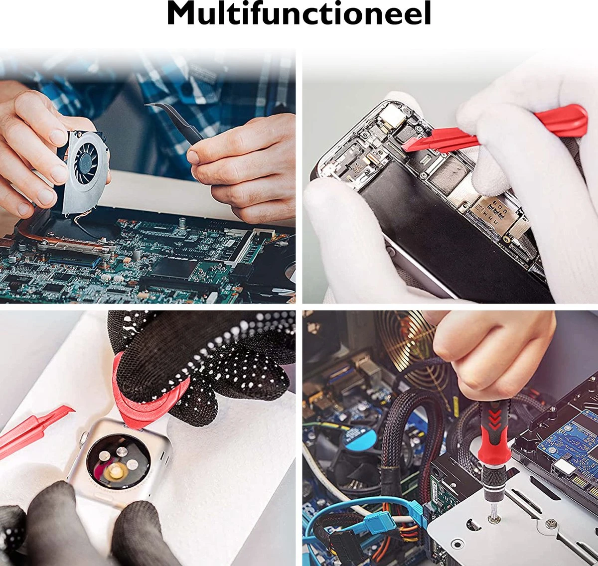 Dieux® - 125 Delige Precisie Schroevendraaierset - Rood - Magnetisch - Schroevendraaier - Gereedschapset - Bidset - Gereedschap - Reparatie - Werkbank - Opbergbox - Pasen 8 Dieux® - 125 Delige Precisie Schroevendraaierset - Rood - Magnetisch - Schroevendraaier - Gereedschapset - Bidset - Gereedschap - Reparatie - Werkbank - Opbergbox - Pasen - Afbeelding 6