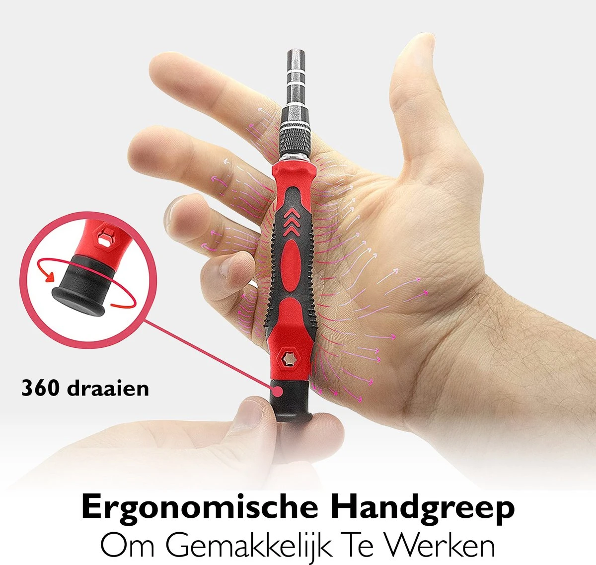 Dieux® - 125 Delige Precisie Schroevendraaierset - Rood - Magnetisch - Schroevendraaier - Gereedschapset - Bidset - Gereedschap - Reparatie - Werkbank - Opbergbox - Pasen 6 Dieux® - 125 Delige Precisie Schroevendraaierset - Rood - Magnetisch - Schroevendraaier - Gereedschapset - Bidset - Gereedschap - Reparatie - Werkbank - Opbergbox - Pasen - Afbeelding 4