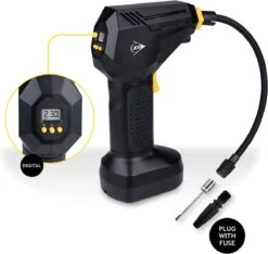 Dunlop Digitale Luchtcompressor - Bandenpomp - 12V - Digitaal Display - Max. 150PSI/ 10 Bar - Incl. Opbergtas En 2 Naalden - Autobanden En Opblaasartikelen -WerkPro Verkoopwinkel 1200x1138