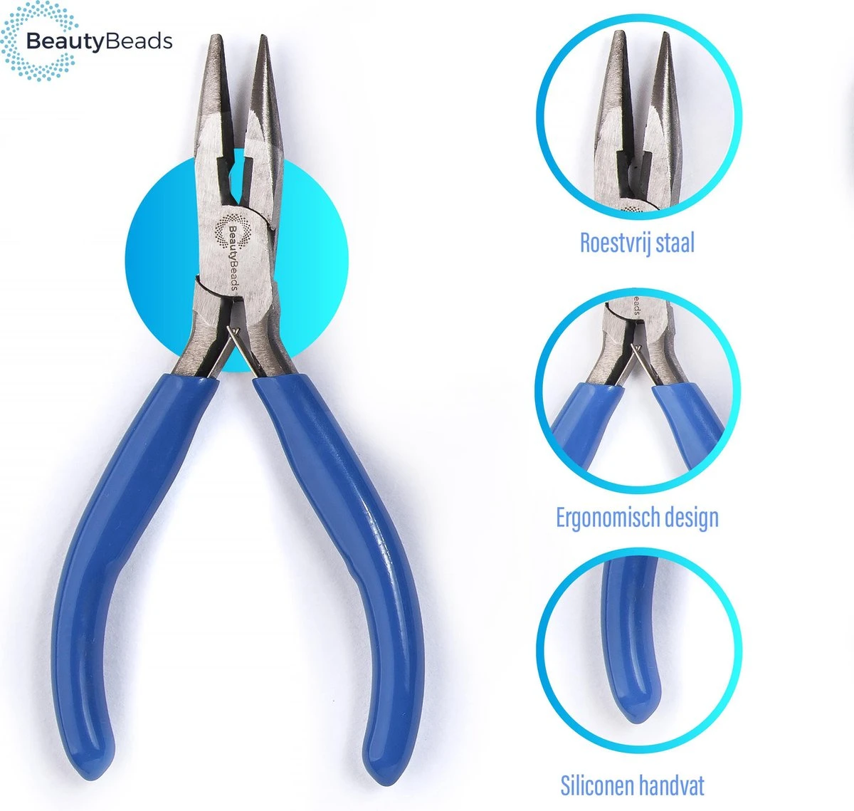 BeautyBeads 3-Delige Tangenset Voor Sieraden – Hobby Tangen Set Voor Het Maken Van Sieraden Met Kralen En Bedels – Rondbektang, Zijkniptang En Langbektang - BB401 7 BeautyBeads 3-Delige Tangenset Voor Sieraden – Hobby Tangen Set Voor Het Maken Van Sieraden Met Kralen En Bedels – Rondbektang, Zijkniptang En Langbektang - BB401 - Afbeelding 5