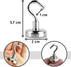 AWEMOZ® Magnetische Ophanghaakjes Zelfklevend - 10 Stuks - Ophanghaken - 15 KG Trekkracht - Zilver -WerkPro Verkoopwinkel 1200x1139 5