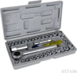 ESTARK® Professionele XL 40-Delige Dopsleutel Set - Met Momentsleutel Ratel & Verlengstuk - Doppenset Doppendoos Torx/Inbus/Hex/Kruiskop/Philips Bit Doppen Set - Ratelset - Met Snelwisselsysteem - 1/4" & 1/2" Inch Doppenset -WerkPro Verkoopwinkel 1200x1140 19