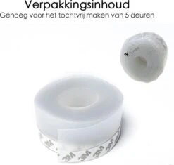 Tochtstrips Voor Deuren En Raam Zelfklevend - 5 Meter X 2,5 Cm - Transparant – Tochtstrip Voor Deur - Tochtband - Sealing Strip – Tocht Strip – Tochtstopper -WerkPro Verkoopwinkel 1200x1140 20