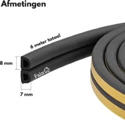 Tochtstrips Voor Deuren – 6 Meter Rol – Zwart – Tochtband Zelfklevend - D-profiel - Tochtstopper – Tochtband - Tochtstrip Deur – Deurborstel – Tochtstrip Raam – Tochtborstel – Tochtwering -WerkPro Verkoopwinkel 1200x1148 16