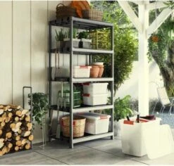 Keter Kunststof Opbergrek - Extra Diep - 400 Kg Draagkracht - 5 Planken - 60x90x187cm - Zwart -WerkPro Verkoopwinkel 1200x1148 18