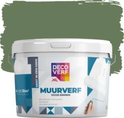 Decoverf Muurverf Mat, Olijfgroen, 4L