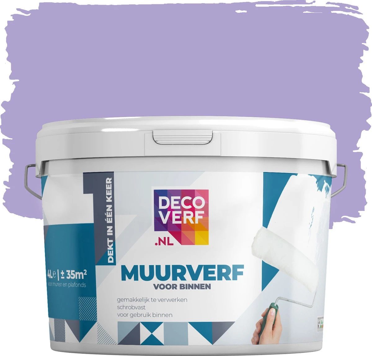Decoverf Muurverf Mat, Lila, 4L 3 Decoverf Muurverf Mat, Lila, 4L