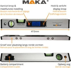MAKA Digitale Waterpas - 400mm - Magnetisch - Incl. Batterijen -WerkPro Verkoopwinkel 1200x1148 4