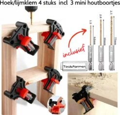 Houtklem Set 4 St 60/90/120 Graden-Lijmklem-Haakse Klemmen-Houtgereedschap-Toolsformen-inclusief 3 Houtboortjes -WerkPro Verkoopwinkel 1200x1148 6