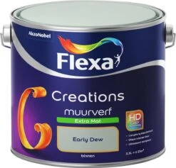 Flexa Creations - Muurverf Extra Mat - Early Dew - Groen - 2,5 Liter