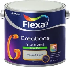 Flexa Creations - Muurverf Extra Mat - Tranquil Dawn - Kleur Van Het Jaar 2020 - Groen - 2,5 Liter-