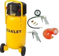STANLEY Compressor D230/10/50V - Olievrij - 10 Bar - 50 Liter Tank - Inclusief 6-delige Accessoire Set