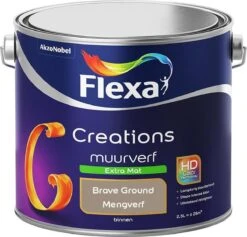 Flexa Creations Muurverf - Extra Mat - Kleur Van Het Jaar 2021 - Brave Ground - 2,5 Liter