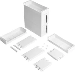 Songmics Smalle Opbergkast - 2 Korven En 2 Open Vakken - 17 Cm Breed - 106,5 Cm Hoog - Wit -WerkPro Verkoopwinkel 1200x1151 17