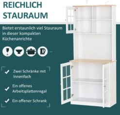 HOMCOM Keukenkast Met Werkblad, Servieskast, Vitrinekast, Glazen Deur, MDF, Wit 835-209V01 20 HOMCOM Keukenkast Met Werkblad, Servieskast, Vitrinekast, Glazen Deur, MDF, Wit 835-209V01 -WerkPro Verkoopwinkel 1200x1151 7