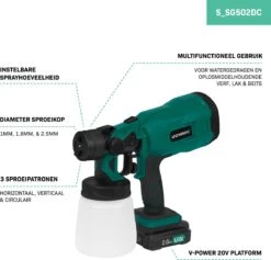 VONROC Accu Verfspuit – VPower 20V – Inhoud 800 Ml – Incl. 1x 2.0Ah Accu, Snellader En Accessoires -WerkPro Verkoopwinkel 1200x1152 20