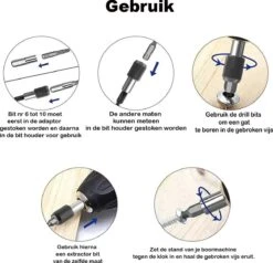 Novalits - Professionele Bit- & Borensets - Schroefverwijderset - 22-delig - HSS Materiaal - Schroefverwijderaar - Uitboorset - Borenset - Schroefbitset - Linkse Tap - Bitset - Metaalborenset - Draadtapset - Versleten Schroeven & Bouten Verwijderen -WerkPro Verkoopwinkel 1200x1155 1
