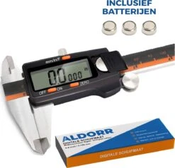 ALDORR Tools - Professionele Digitale Schuifmaat - RVS - Incl. 2 Reservebatterijen - 150mm