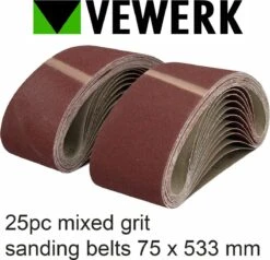 Schuurbanden 75 X 533 Mm Gemixte Grofte Voor Bandschuurmachines 25 Stuks -WerkPro Verkoopwinkel 1200x1156 4