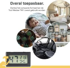 Tool Meister TM1 – Hygrometer & Thermometer - Binnen/Buiten/Koelkast – Digitaal -Zwart - Incl Batterijen 20 Tool Meister TM1 – Hygrometer & Thermometer - Binnen/Buiten/Koelkast – Digitaal -Zwart - Incl Batterijen -WerkPro Verkoopwinkel 1200x1159 21