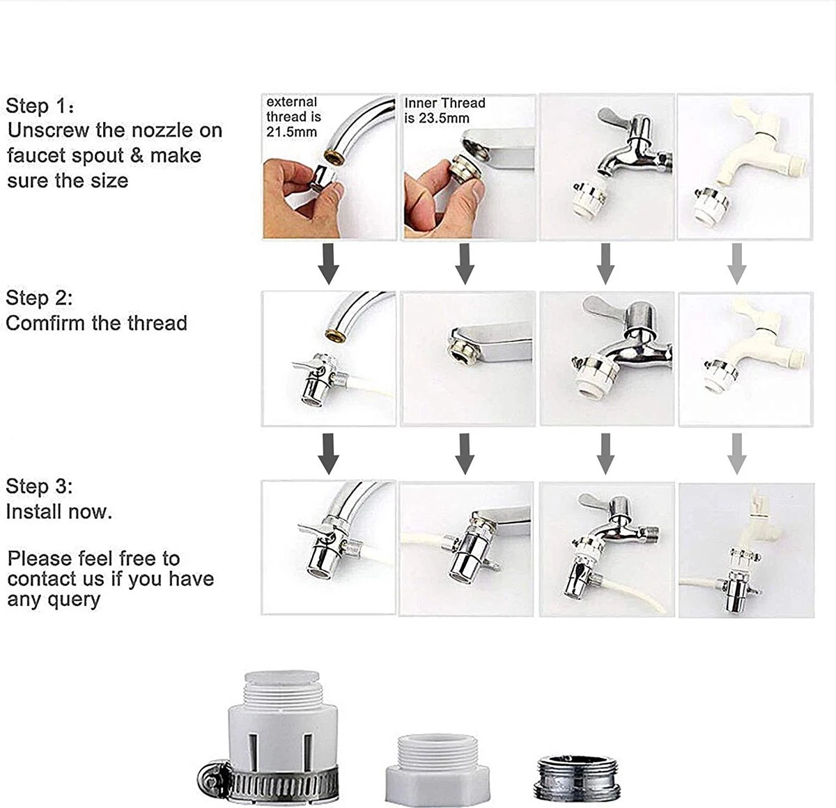 BOTC Waterfilter Kraan - Keukenkraan Filter - Waterfilter Waterzuivering - Waterzuiveraar Kraanwater - Met 1 Filter 13 BOTC Waterfilter Kraan - Keukenkraan Filter - Waterfilter Waterzuivering - Waterzuiveraar Kraanwater - Met 1 Filter - Afbeelding 11
