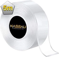 Nassauproducts® Dubbelzijdig Tape - 5 Meter - Montagetape - Extra Sterk - Nano Tape - Transparant - Herbruikbaar
