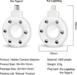 Merkloos Verborgen Camera Detectie Zwart - Draagbaar - Airbnb - Hotel - Veilig - USB C Aansluiting Telefoon - Verborgen Camera Opsporen -WerkPro Verkoopwinkel 1200x1161 10