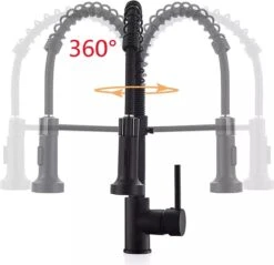 Merkloos Zwarte Keukenkraan Met Uittrekbare Uitloop | Mengkraan | Flexibele Slang -WerkPro Verkoopwinkel 1200x1161 7