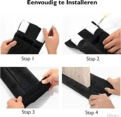 Dieux® - Tochtstrip - Zwart - Tochtstrips Voor Deuren - Tochtstopper - Tochtrol Deur - Dubbelzijdig - Aanpasbaar - Tochthond - Tochtkussen - Tochtband - Duurzaam - Isolatie - Housewarming Cadeau - Pasen -WerkPro Verkoopwinkel 1200x1162 16