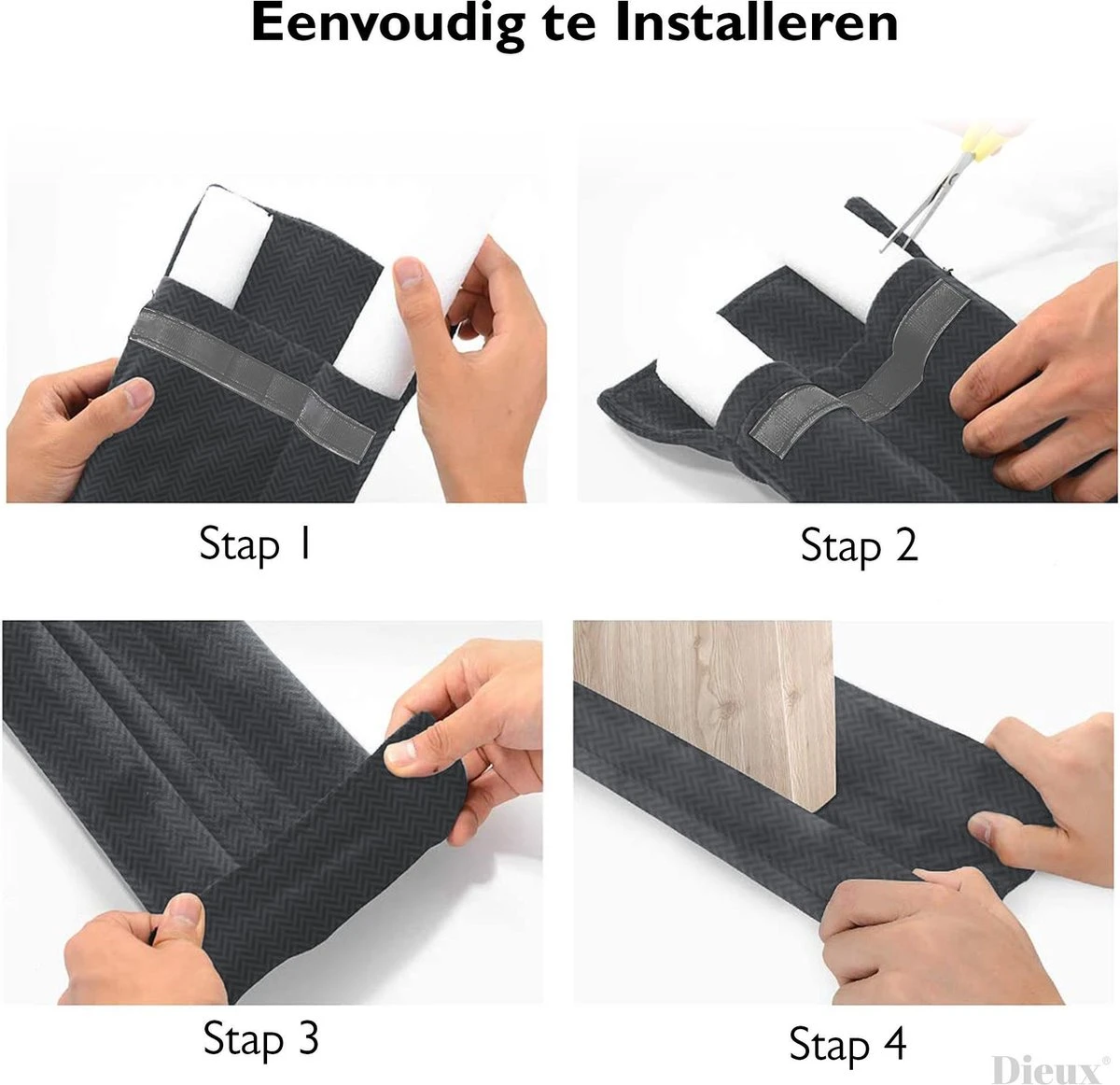 Dieux® - Tochtstrip - Grijs - Tochtstrips Voor Deuren - Tochtstopper - Tochtrol Deur - Dubbelzijdig - Aanpasbaar - Tochthond - Tochtkussen - Tochtband - Duurzaam - Isolatie - Housewarming Cadeau - Pasen 5 Dieux® - Tochtstrip - Grijs - Tochtstrips Voor Deuren - Tochtstopper - Tochtrol Deur - Dubbelzijdig - Aanpasbaar - Tochthond - Tochtkussen - Tochtband - Duurzaam - Isolatie - Housewarming Cadeau - Pasen - Afbeelding 3