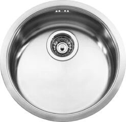 Culinorm Spoelbak RVS Rond Opbouw - Ø 45 Cm - Incl. Korfplug En Sifon