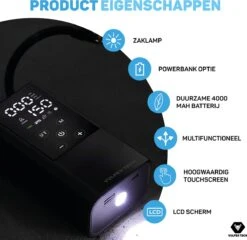 Vulpes Tech® 6-in-1 Compressor Bandenpomp - Elektrische Fietspomp Met Touchscreen - Voor Auto, Scooter, Fiets, Bal En Luchtbed - Inclusief 7 Opzetstukken, Zaklamp & Reistas -WerkPro Verkoopwinkel 1200x1166 4