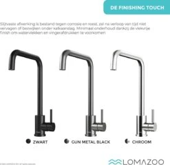 LOMAZOO Thyone Keukenkraan Zwart - Zwarte Kraan - Zwarte Keukenkraan - Mengkraan Keuken - Kraan Keuken -WerkPro Verkoopwinkel 1200x1167 10