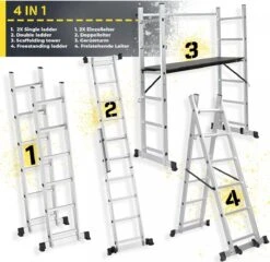 Jago - Steiger - Multifuncitionele Ladder - Ladderrek - Werkblad - Werkplatform - 4 In 1 24 Jago - Steiger - Multifuncitionele Ladder - Ladderrek - Werkblad - Werkplatform - 4 In 1 -WerkPro Verkoopwinkel 1200x1167 25