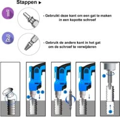 Schroefverwijderaar - Schroef Verwijder Set - Uitboorset 4-delig - HSS 4341 Set - Borenset Bitset -WerkPro Verkoopwinkel 1200x1167 3