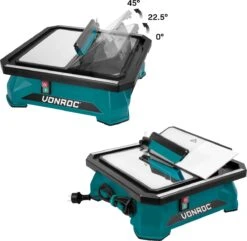 VONROC Tegelzaag 650W –Waterkoeling – Incl. 180mm Diamant Zaagblad, Parallelgeleider En Verstekgeleider -WerkPro Verkoopwinkel 1200x1169 1