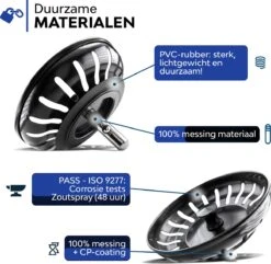 Afvoerplug RVS Zwart Voor Spoelbak Keuken - Gootsteenstop Voor Afvoer Wasbak - Afvoerstopper Korfplug Zeef - 80mm -WerkPro Verkoopwinkel 1200x1171 12