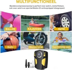 TRANSNECT Compressor Bandenpomp – Luchtcompressor – Elektrische 12V - 35 L/Min - 100psi - Draagbaar - Voor Auto, Motorfiets -WerkPro Verkoopwinkel 1200x1173 1