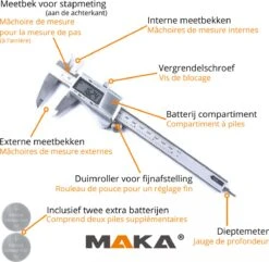 MAKA Digitale Schuifmaat - 150mm - RVS - Extra Batterijen - Opbergcase -WerkPro Verkoopwinkel 1200x1173 14