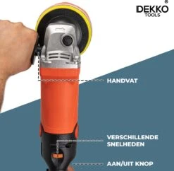 Dekko Tools Polijstmachine - Poetsmachine - AUTO - Marmer - Vloer - Boot Krachtige Motor - Incl. 10 Schijven -WerkPro Verkoopwinkel 1200x1174 10