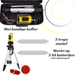 Zelfnivellerende Kruislijnlaser 10 Meter - Laserwaterpas - Lijnlaser - Bouwlaser - Zelfnivellerend - Met Statief - Opbergkoffer -WerkPro Verkoopwinkel 1200x1174 20