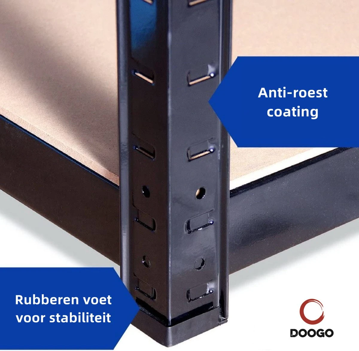 Doogo® Opbergrek XL - Stellingkast - 120 Cm Breed - 5 Jaar Garantie - 180x120x40 Cm - 1000 Kg+ Draagkracht - 200 Kg Per Plank - Monteren Zonder Schroeven - Zwart 12 Doogo® Opbergrek XL - Stellingkast - 120 Cm Breed - 5 Jaar Garantie - 180x120x40 Cm - 1000 Kg+ Draagkracht - 200 Kg Per Plank - Monteren Zonder Schroeven - Zwart - Afbeelding 10