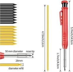 PD® - Markeerpotlood + Navulling - Pica Dry Alternatief - Bouwpotlood - Timmermanspotlood - Inclusief Navulling & Ingebouwde Puntenslijper Dop -WerkPro Verkoopwinkel 1200x1175 10