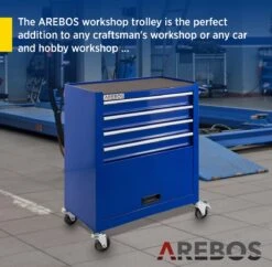 AREBOS Werkplaatswagen Gereedschapswagen Trolley Gereedschapskist 4 Lades -WerkPro Verkoopwinkel 1200x1175 12