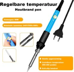 Houtbrander Set 118-delig - Pyrografie - Houtbrander Set - Complete Set - Met Accessoires, Opzetstukken, Sjablonen, Opbergetui, Hout, Potloden, Handschoenen -WerkPro Verkoopwinkel 1200x1175