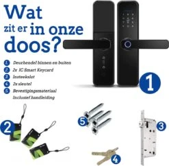 Horizun° Smart Doorlock - Werkt Op Vingerafdruk - Bluethooth Deurslot - Deurklink Met App En Wi-Fi - Intelligent Smartlock - Codevergrendeling - Kantoorslot - Meerdere Gebruikers - Anti-Diefstal - RoHS Goedgekeurd -WerkPro Verkoopwinkel 1200x1176 24