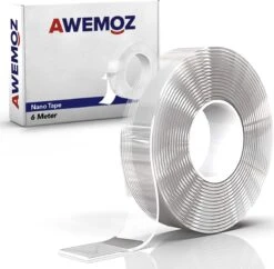 AWEMOZ Nano Tape - Klussen - 6 Meter Lang - Dubbelzijdig Plakband Extra Sterk - Transparante Dubbelzijdige Tape Extra Sterk - NanoTape - Muur Tape - Waterdicht - Herbruikbaar -WerkPro Verkoopwinkel 1200x1176 33