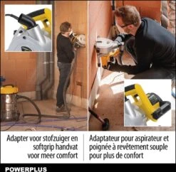 Powerplus POWX0650 Muurfrees - Sleufmachine - Sleuvenfrees - 1800W - 2x Ø150mm - Softstart - Zaagbladen Verstelbaar - Incl. Gereedschapskoffer, 2 Diamantzaagbladen En Stofzuigadaptor -WerkPro Verkoopwinkel 1200x1177 10