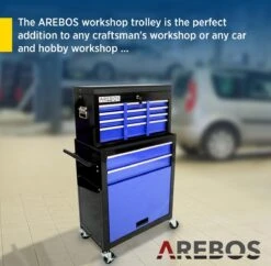 AREBOS - Werkplaatskar - Gereedschapskast - Gereedschapskist - 9 Vakken -WerkPro Verkoopwinkel 1200x1177 17