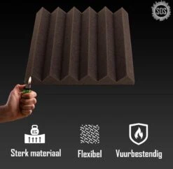 Zelfklevende Geluidsisolatie Wedge | Akoestische Panelen | Isolatieplaten | Zelfklevende Wandpanelen | Studioschuim | | Geluidsdemper | 30 X 30 X 5 Cm | 0,53m2 | 6 Stuks - Zwart -WerkPro Verkoopwinkel 1200x1177 24